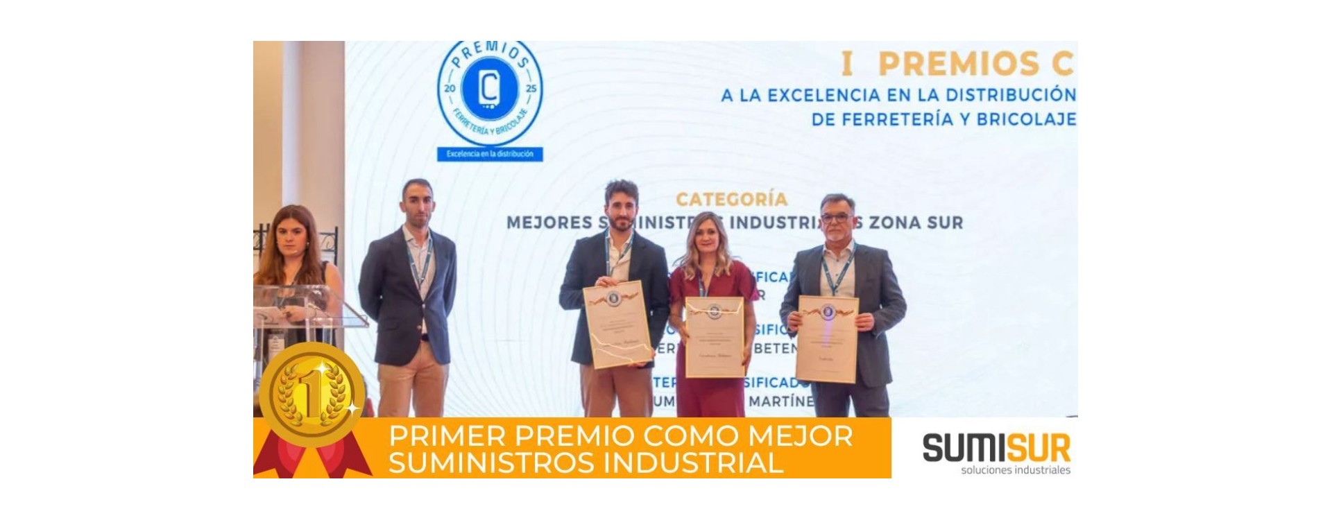 Sumisur, reconocido como Mejor Suministro Industrial en los Premios C a la Excelencia en la Distribución